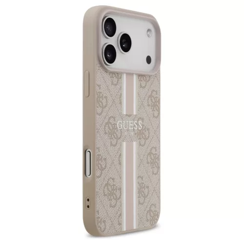 Guess 4G Printed Stripes MagSafe tok iPhone 17 Pro Max készülékhez rózsaszín