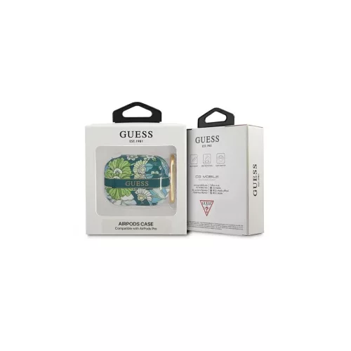 Guess GUAPHHFLN AirPods Pro készülékhez tok Flower Strap Collection zöld