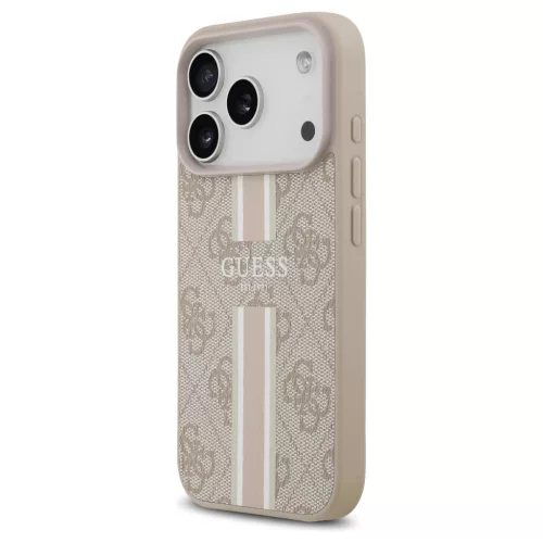 Case Guess tok 4G Printed Stripes MagSafe iPhone 17 Pro készülékhez rózsaszín