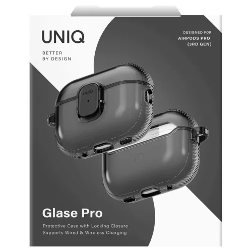 UNIQ Glase Pro AirPods Pro 3 készülékhez zárótok füst