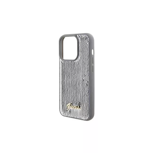 Guess GUHCP15XPSFDGSS iPhone 15 Pro Max 6.7" készülékhez keménytok Sequin Script Metal ezüst