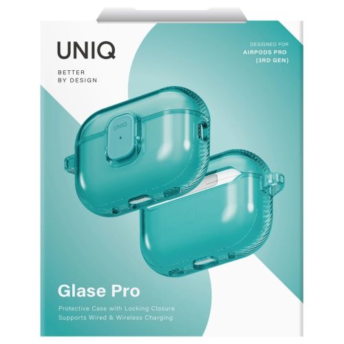 Tok UNIQ Glase Pro AirPods Pro 3 készülékhez Lock Case türkiz
