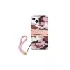 Guess GUHCP13SKCABPI iPhone 13 mini 5,4" készülékhez kemény tok Camo Strap Collection rózsaszín