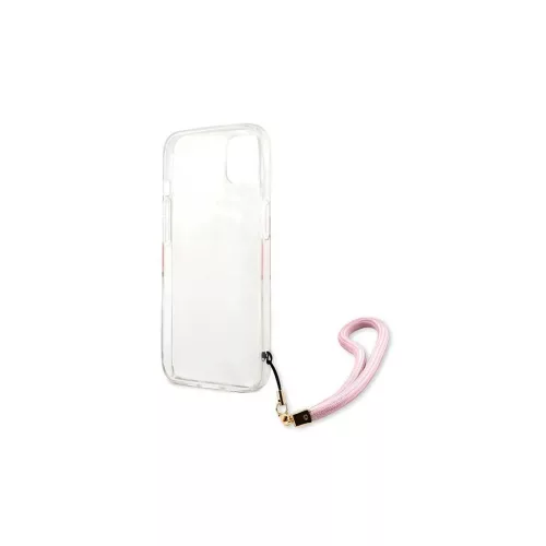 Guess GUHCP13SKCABPI iPhone 13 mini 5,4" készülékhez kemény tok Camo Strap Collection rózsaszín