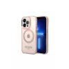 Guess GUHMP14LHTCMP iPhone 14 Pro 6,1 készülékhez kemény tok Gold Outline Translucent MagSafe rózsaszín