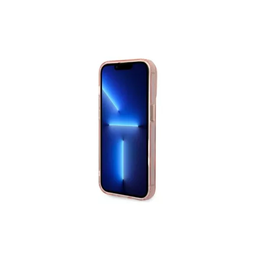 Guess GUHMP14LHTCMP iPhone 14 Pro 6,1 készülékhez kemény tok Gold Outline Translucent MagSafe rózsaszín