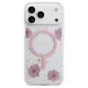 Guess Resin Flowers Glitter MagSafe tok iPhone 17 Pro Max készülékhez rózsaszín