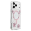 Guess Resin Flowers Glitter MagSafe tok iPhone 17 Pro Max készülékhez rózsaszín