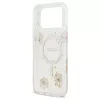 Guess Resin Flowers Glitter MagSafe tok iPhone 17 Pro Max készülékhez rózsaszín