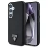 Guess Grained Triangle Logo MagSafe tok Samsung Galaxy S25 készülékhez fekete