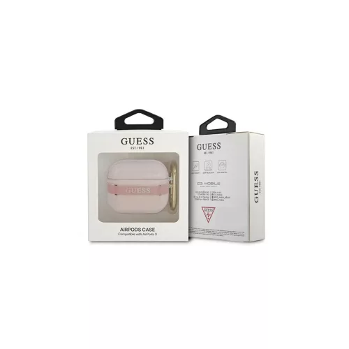 Guess GUA3HHTSP AirPods 3 készülékhez tok Strap Collection rózsaszín