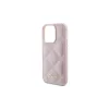 Guess GUHCP15XPSQSQSP iPhone 15 Pro Max 6.7" készülékhez kemény tok Quilted Metal Logo rózsaszín