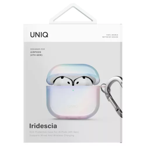 UNIQ Iridescia AirPods 4 készülékhez tok – Hang Case holo quartz