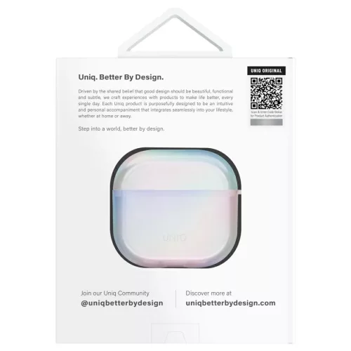 UNIQ Iridescia AirPods 4 készülékhez tok – Hang Case holo quartz
