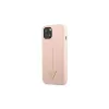 Guess Silicone Triangle kemény tok iPhone 13 mini 5,4" készülékhez, rózsaszín