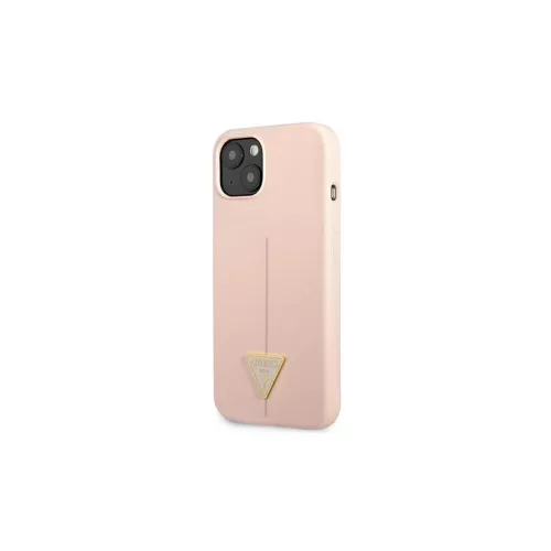 Guess Silicone Triangle kemény tok iPhone 13 mini 5,4" készülékhez, rózsaszín