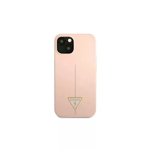 Guess Silicone Triangle kemény tok iPhone 13 mini 5,4" készülékhez, rózsaszín