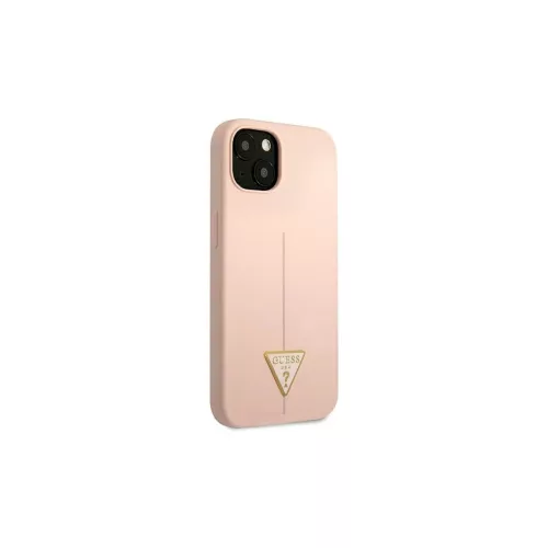 Guess Silicone Triangle kemény tok iPhone 13 mini 5,4" készülékhez, rózsaszín