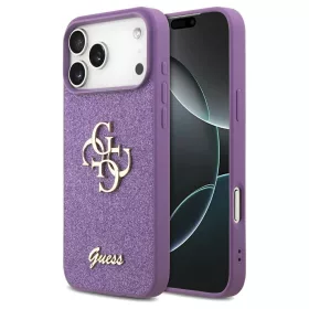   Guess rögzített Glitter Big 4G tok iPhone 17 Pro Max készülékhez lila