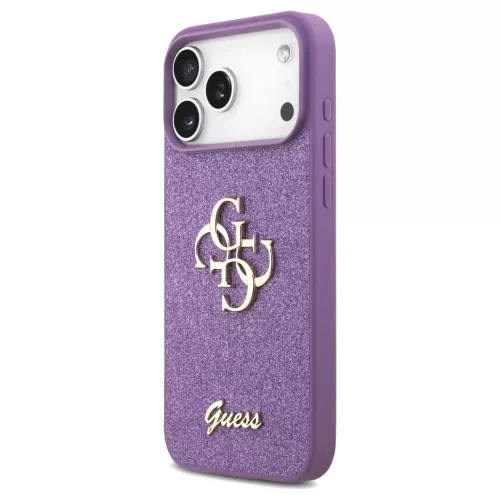 Guess rögzített Glitter Big 4G tok iPhone 17 Pro Max készülékhez lila