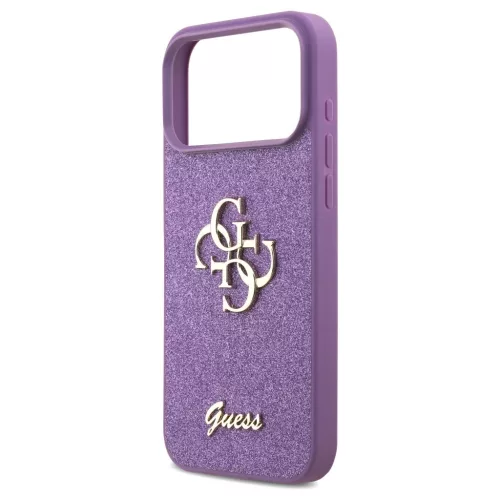 Guess rögzített Glitter Big 4G tok iPhone 17 Pro Max készülékhez lila