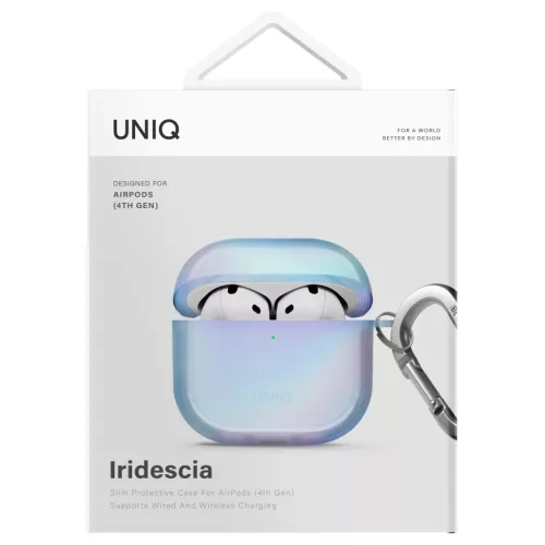 AirPods 4 készülékhez UNIQ Iridescia Hang Case tok, kék