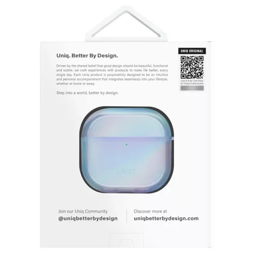 AirPods 4 készülékhez UNIQ Iridescia Hang Case tok, kék