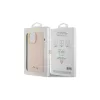 Guess GUHCP15XSMBSLP iPhone 15 Pro Max 6.7" készülékhez rózsaszín kemény tok Silicone Script Metal Logo & Frame