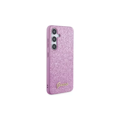 Guess GGUHCS24MHGGSHU S24+ S926 készülékhez merev tok Glitter Script lila