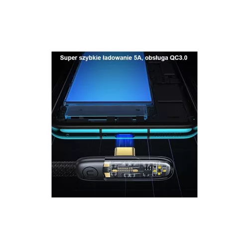 USAMS ferdén kábel USB-C to USB-C PD 100W Gyors Töltés Iceflake Series 1.2m fehér SJ584USB02