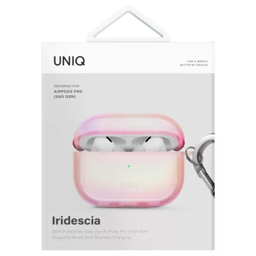 UNIQ Iridescia AirPods Pro 2 készülékhez Hang Case tok – prism – rózsaszín