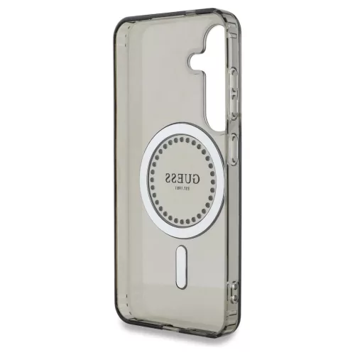 Guess Rhinestones Printed Classic Logo MagSafe tok Samsung Galaxy S25 készülékhez fekete