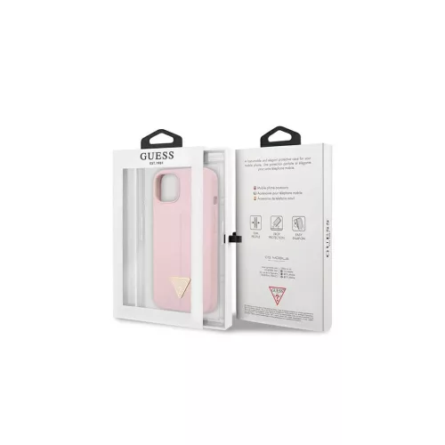 Guess GUHCP13SSLTGU iPhone 13 mini 5,4" készülékhez kemény tok Silicone Triangle lila
