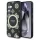 Guess 4G tok MagSafe Background Gold Electroplated Peony Pattern Samsung Galaxy S25 készülékhez fekete