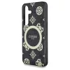 Guess 4G tok MagSafe Background Gold Electroplated Peony Pattern Samsung Galaxy S25 készülékhez fekete