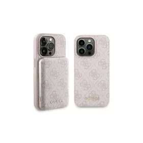   Guess GUBPM5P15L4GEMGP szett iPhone 15 Pro 6,1" készülékhez keménytok és 5000 mAh MagSafe powerbank 4G rózsaszín