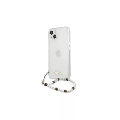 Guess GUHCP13SKPSWH iPhone 13 mini 5,4" készülékhez átlátszó kemény tok fehér gyöngy