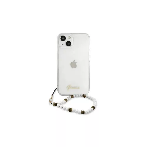 Guess GUHCP13SKPSWH iPhone 13 mini 5,4" készülékhez átlátszó kemény tok fehér gyöngy