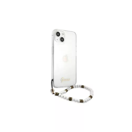 Guess GUHCP13SKPSWH iPhone 13 mini 5,4" készülékhez átlátszó kemény tok fehér gyöngy