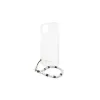 Guess GUHCP13SKPSWH iPhone 13 mini 5,4" készülékhez átlátszó kemény tok fehér gyöngy