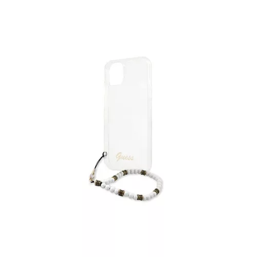 Guess GUHCP13SKPSWH iPhone 13 mini 5,4" készülékhez átlátszó kemény tok fehér gyöngy