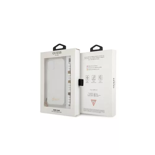Guess GUHCP13SKPSWH iPhone 13 mini 5,4" készülékhez átlátszó kemény tok fehér gyöngy