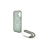 Guess GUHMP16MHGCRELSA iPhone 16 Plus készülékhez 6.7" kemény tok IML Glitter With Pearl Strap MagSaf zöld