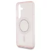 Guess Rhinestones Printed Classic Logo MagSafe tok Samsung Galaxy S25 készülékhez rózsaszín