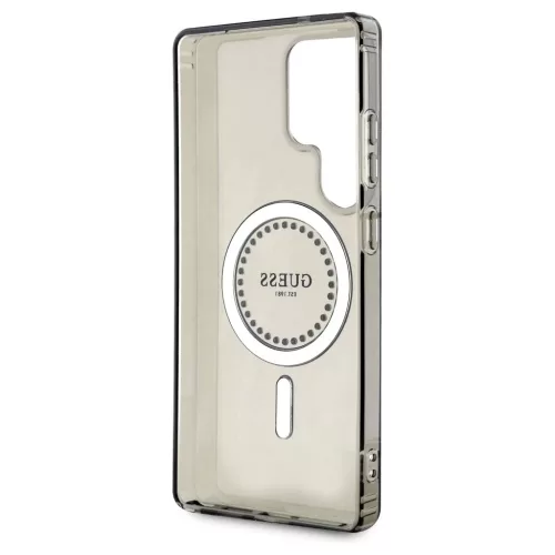 Guess Rhinestones Printed Classic Logo MagSafe tok Samsung Galaxy S25 Ultra készülékhez fekete