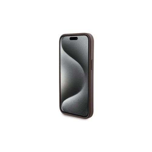 Csomag Guess GUBPM5P15S4GEMGW iPhone15 6.1” készülékhez kemény tok + powerbank 5000mAh MagSafe 4G Metal Logo barna