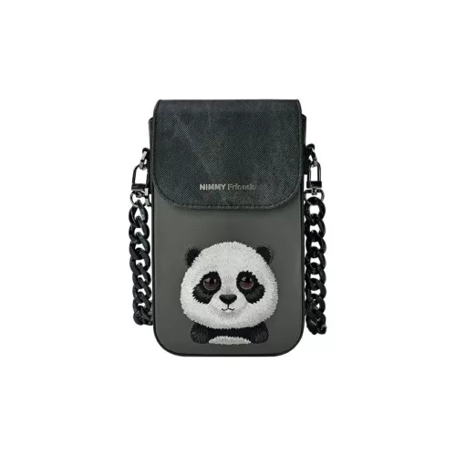 Nimmy 3in1 Set telefon táska, pénztárca és kereső tok Big Eyed Pet 2.0 Panda fekete