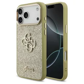   Guess Fixed Glitter Big 4G Metal Frame tok iPhone 17 Pro Max készülékhez arany