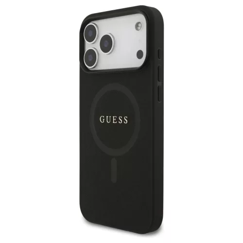 Guess Saffiano Classic Logo MagSafe tok iPhone 17 Pro Max készülékhez fekete