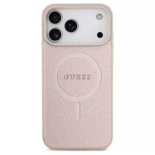 Guess Saffiano Classic Logo MagSafe tok iPhone 17 Pro Max készülékhez rózsaszín
